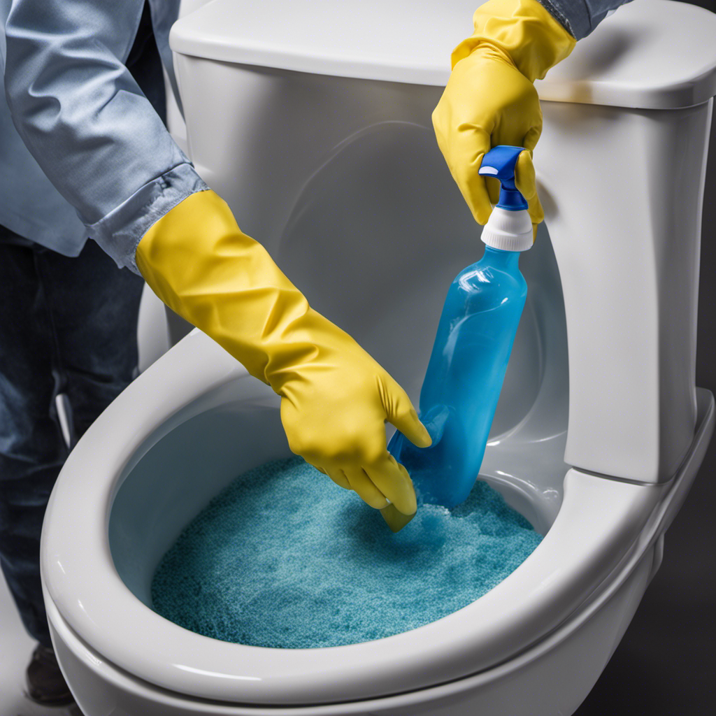 An image capturing the process of removing water from a toilet bowl
