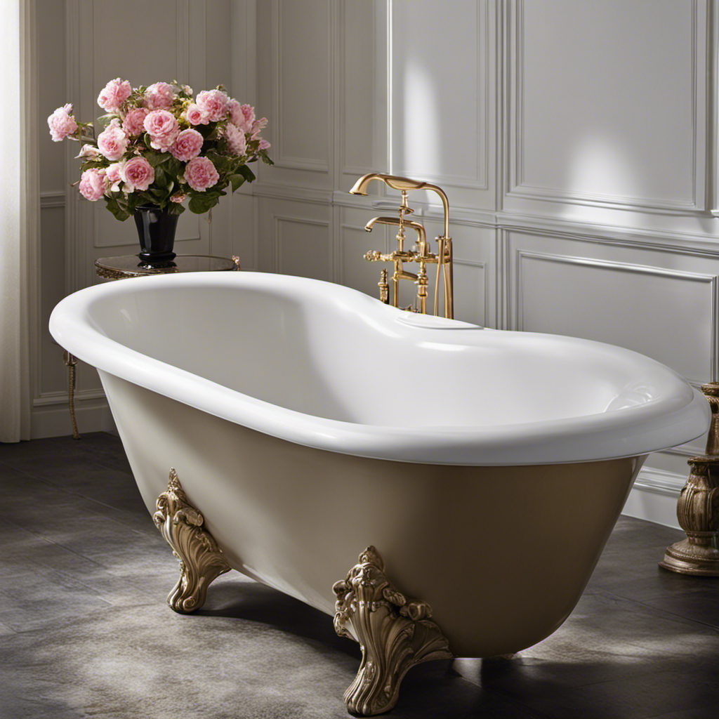 An image capturing the transformation of a worn-out bathtub into a gleaming centerpiece