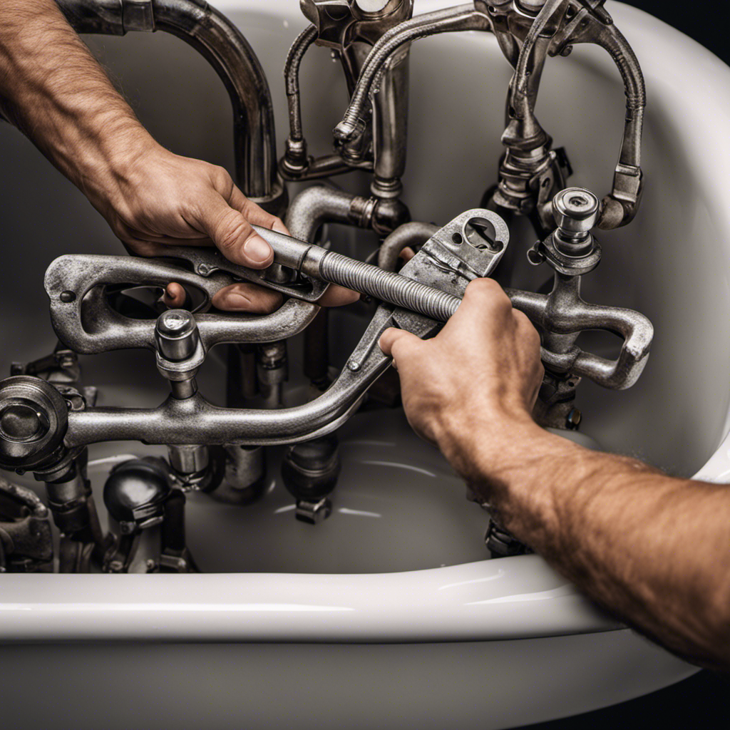 An image showcasing a close-up of a set of hands wearing gloves, holding a wrench