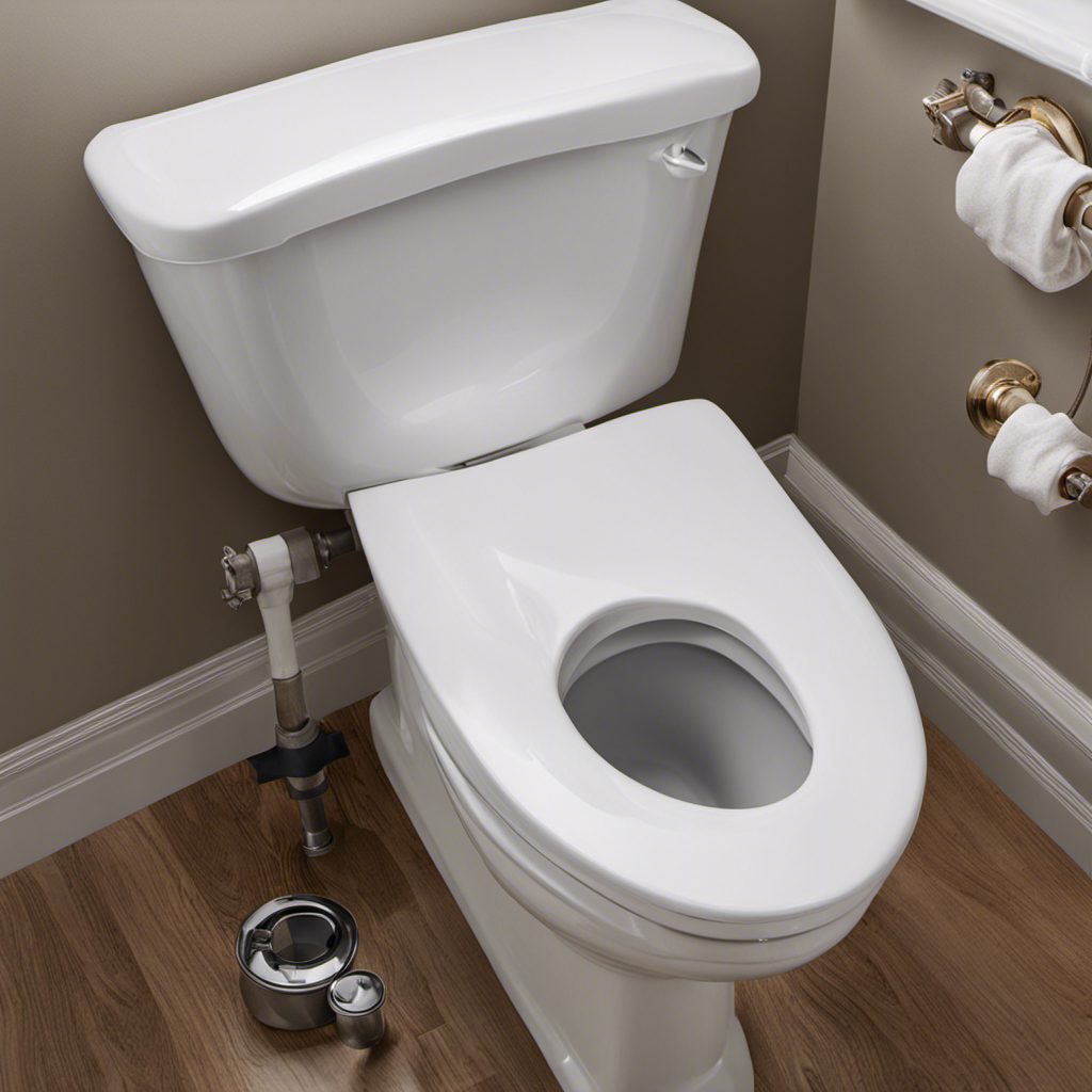 An image showcasing a step-by-step guide on repairing a broken toilet flange