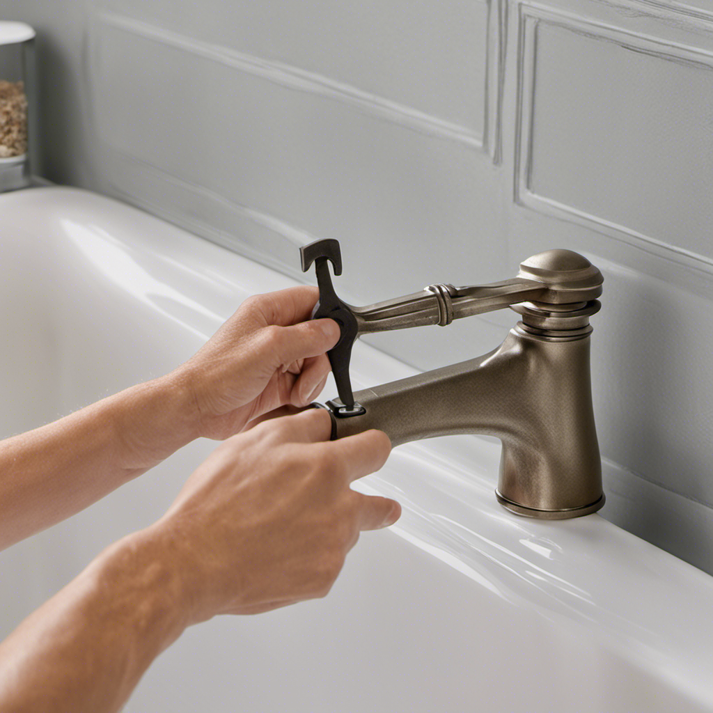 An image showcasing a step-by-step visual guide on replacing a bathtub spigot