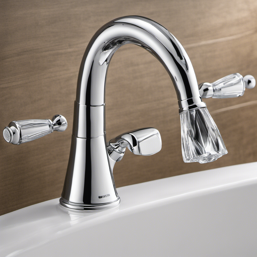 An image showcasing a close-up of a newly installed two-handle bathtub faucet