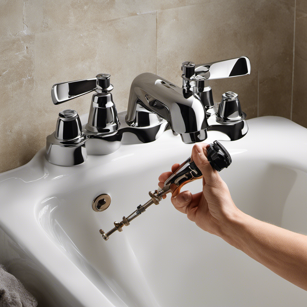 An image showcasing a step-by-step guide to replacing a bathtub drain lever
