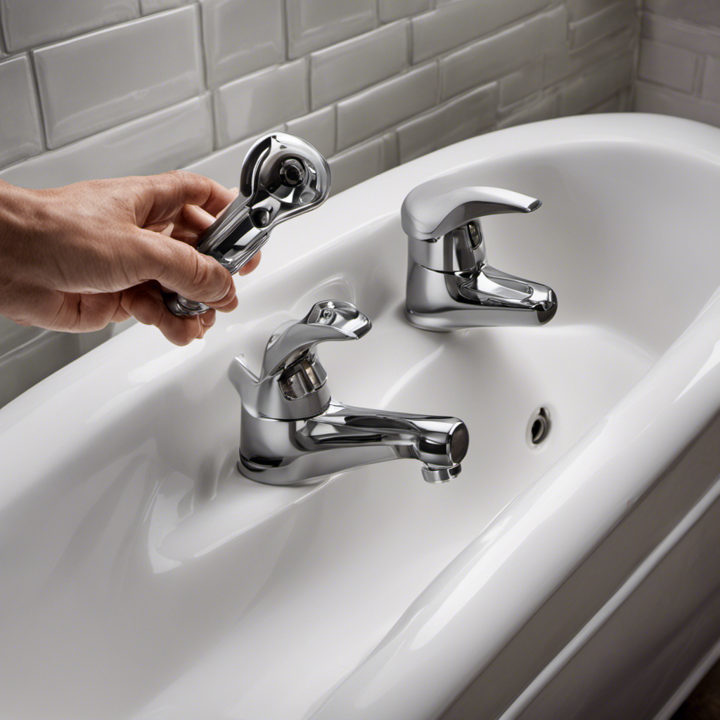 An image showcasing a step-by-step guide on replacing bathtub fixtures