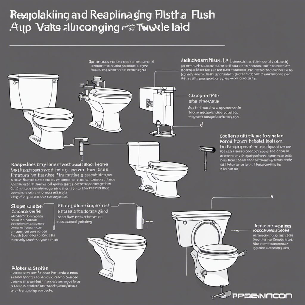 An image showcasing a step-by-step visual guide on replacing a toilet flush valve