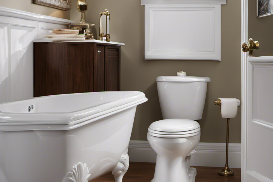 An image showcasing a step-by-step guide on replacing a toilet seal: Start by removing the toilet, scraping off the old seal, placing a new wax ring, and reattaching the toilet