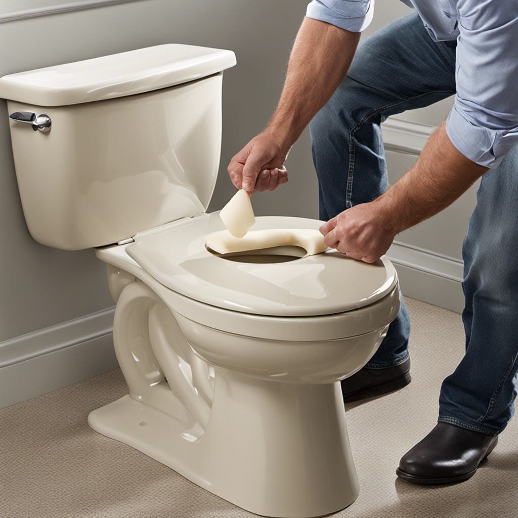An image showcasing a step-by-step guide to replacing a toilet wax ring