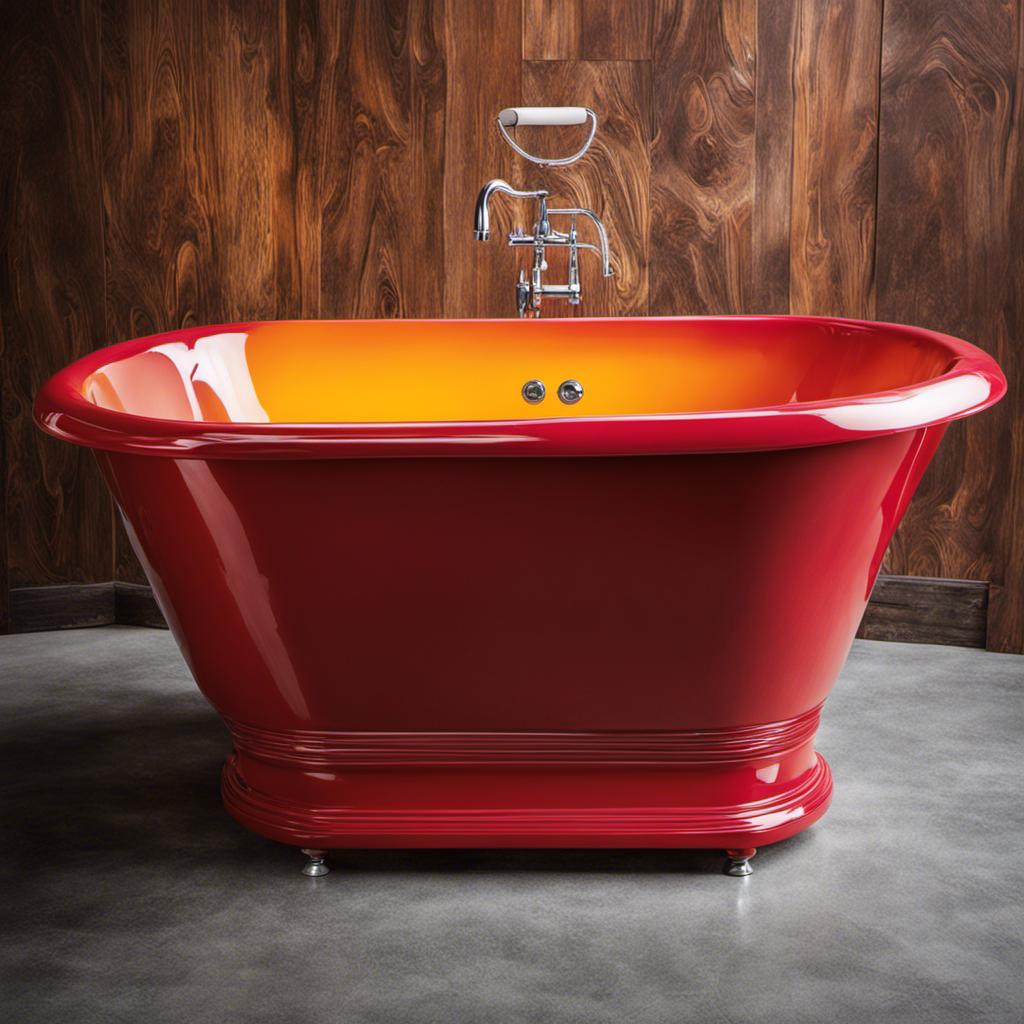 An image showcasing a worn-out plastic bathtub being meticulously sanded and polished, revealing its original glossy finish