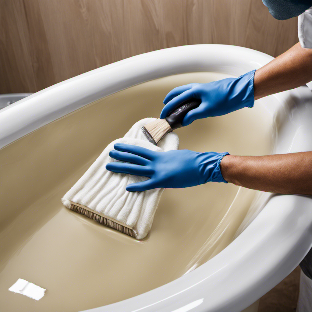 An image showcasing the step-by-step process of resurfacing a bathtub