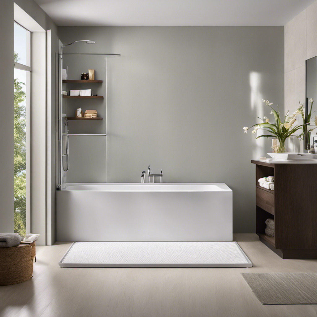 An image showcasing a bathtub with a textured, non-slip surface