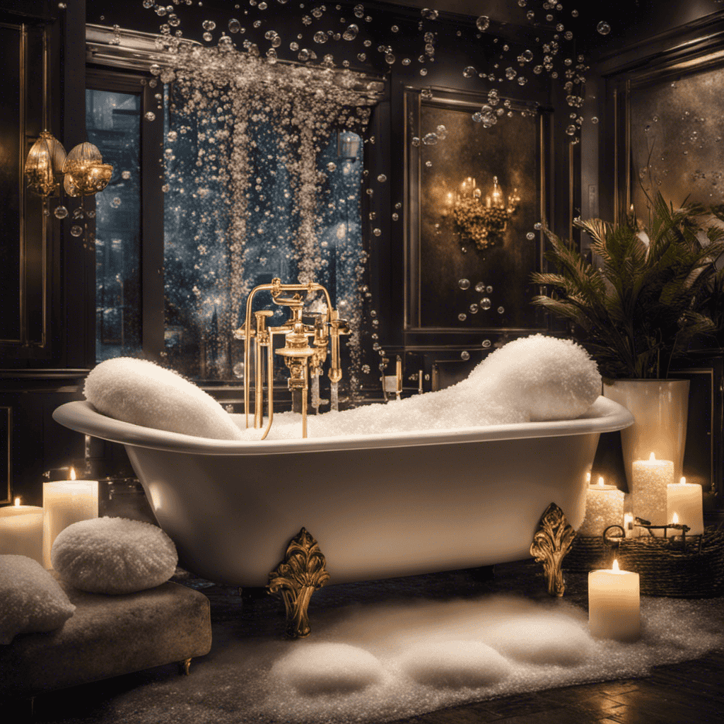 A captivating image showcasing the art of soaking pillows in a bathtub