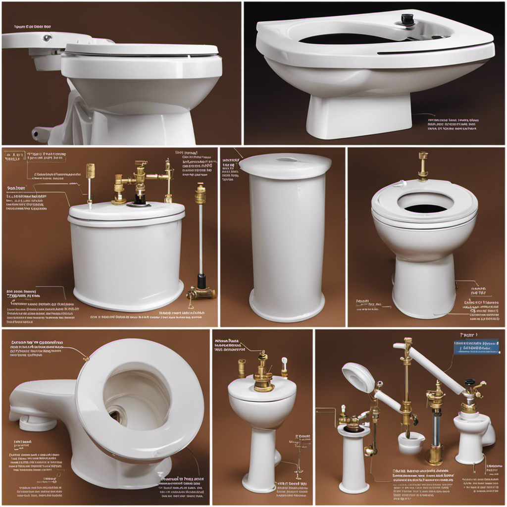 An image depicting a step-by-step visual guide on repairing or replacing the fill valve in a toilet