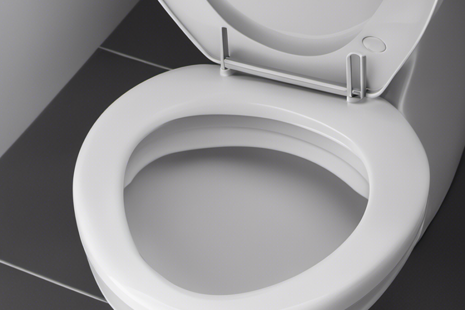 An image showcasing a sturdy toilet seat with a non-slip rubberized base, perfectly aligned with the toilet bowl