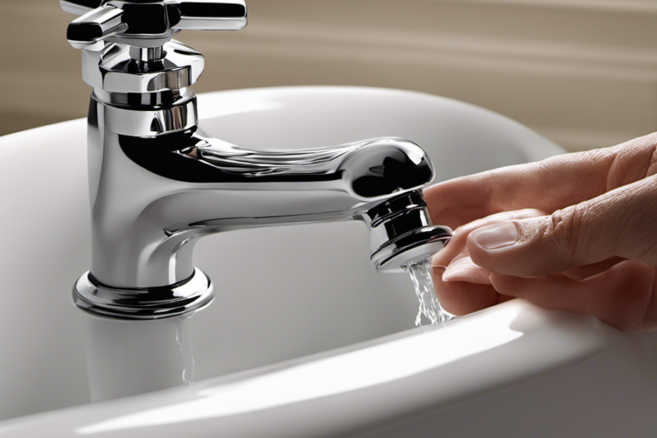 An image showcasing a close-up of a bathtub drain, with a pair of hands gripping the stopper's knob