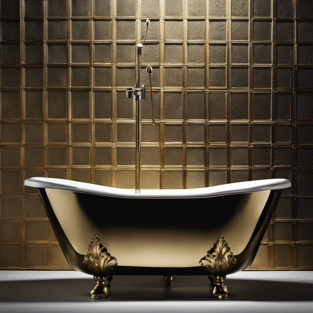 An image showcasing the unique texture and appearance of a bathtub's surface to aid readers in identifying whether it is made of steel or cast iron