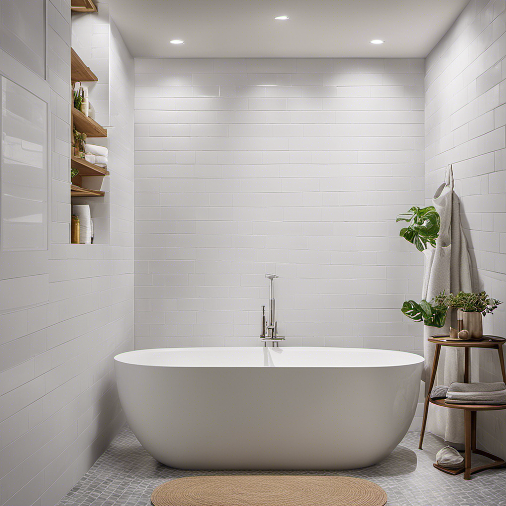An image showcasing a step-by-step guide to tiling a bathtub wall