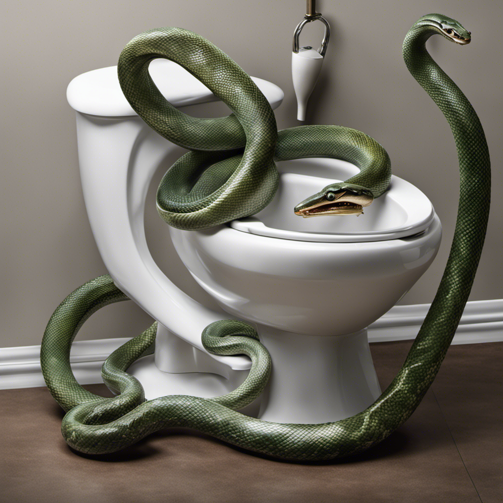 An image depicting a person wearing gloves, holding a coiled plumbing snake with a sturdy handle
