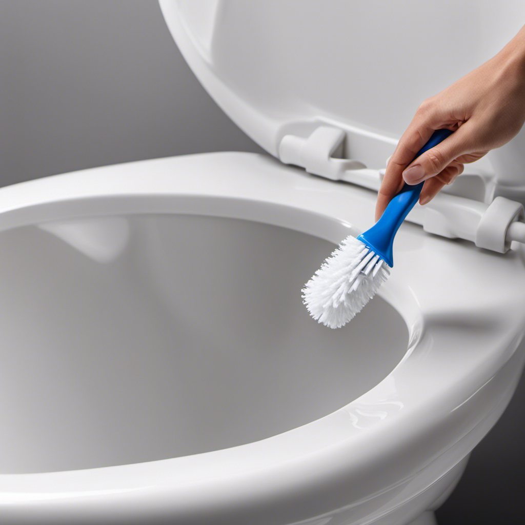 An image showcasing a clean, white toilet bowl