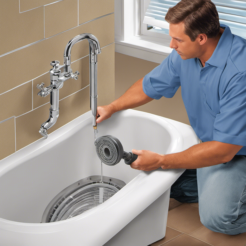 An image showcasing a step-by-step process of how to vent a bathtub drain