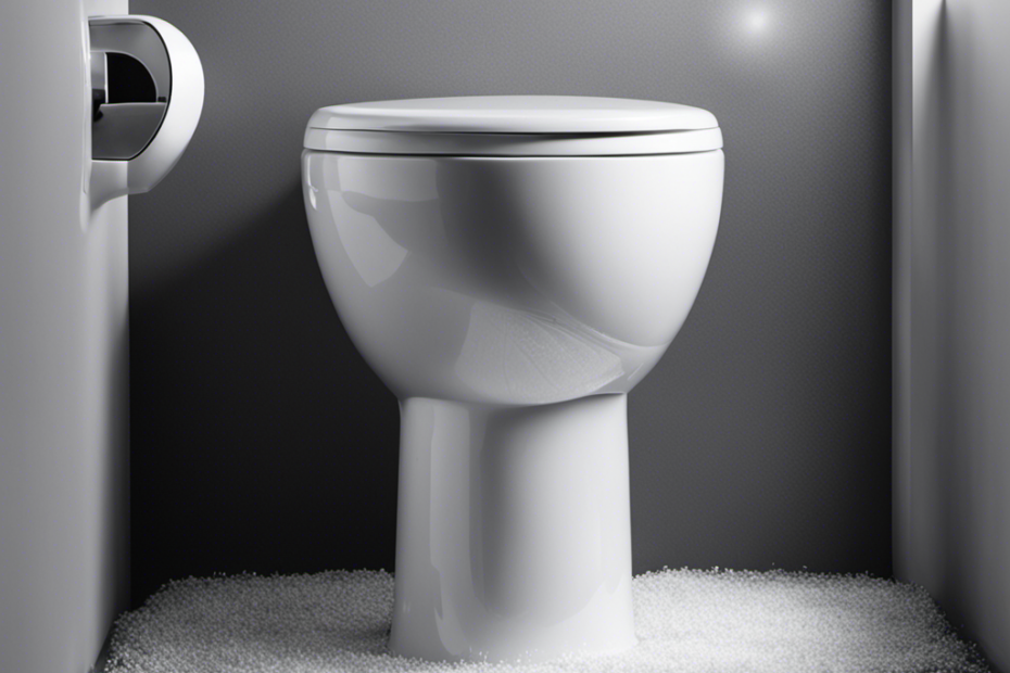 An image showcasing a sparkling white toilet bowl