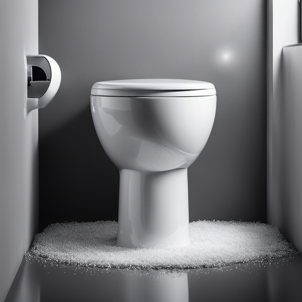 An image showcasing a sparkling white toilet bowl