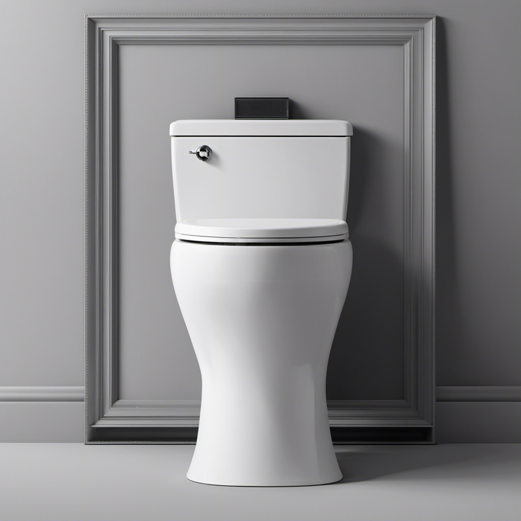 An image showcasing the dimensions of a standard toilet, emphasizing its width by displaying a tape measure stretched horizontally across the bowl
