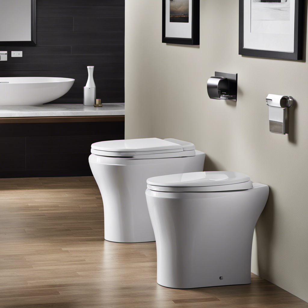 An image showcasing the Kohler Persuade Toilet: Its sleek, modern design with smooth curves and a glossy finish