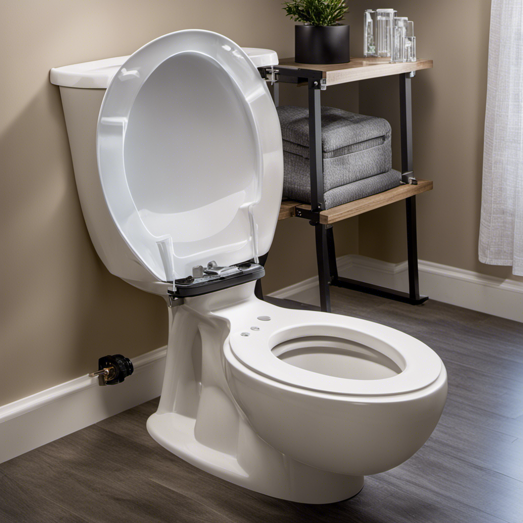 An image showcasing a step-by-step guide to stabilizing a toilet