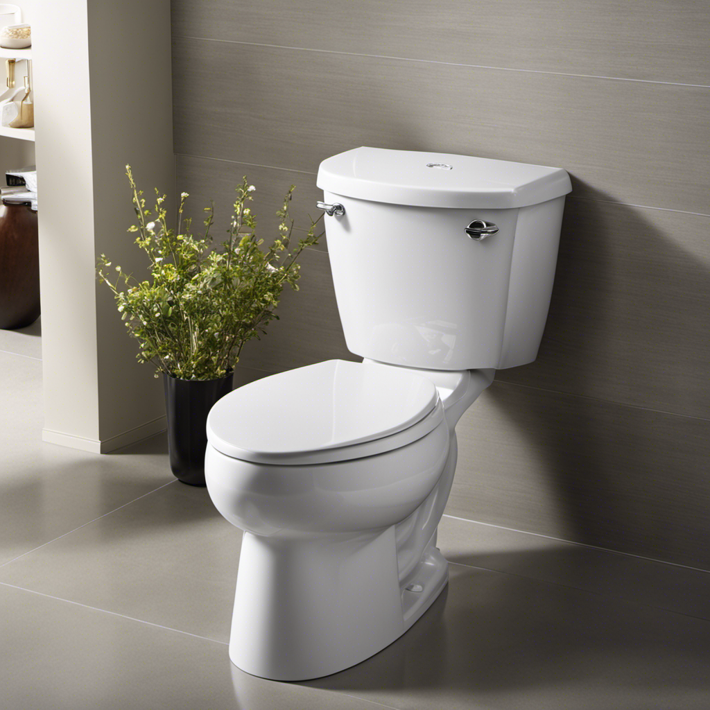 An image showcasing the sleek, contemporary design of the American Standard Cadet 3 Toilet, with its sturdy vitreous china construction, efficient flushing system, and comfortable elongated seat, exuding reliability and modernity