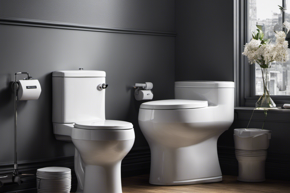 Create an image capturing a toilet flushing, showcasing the precise moment when water rushes out of the tank, leaving it completely emptied