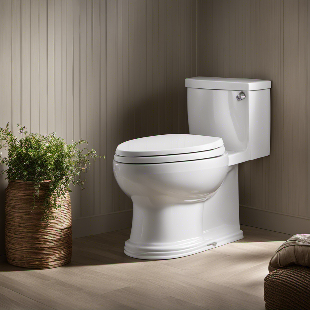An image showcasing the elegant curves and clean lines of the Kohler Corbelle toilet, perfectly complemented by its luxurious comfort, capturing its seamless blend of sleek design and ultimate relaxation