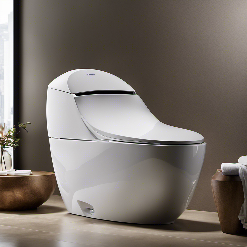 An image showcasing the sleek and futuristic Kohler Veil Intelligent Design luxury toilet