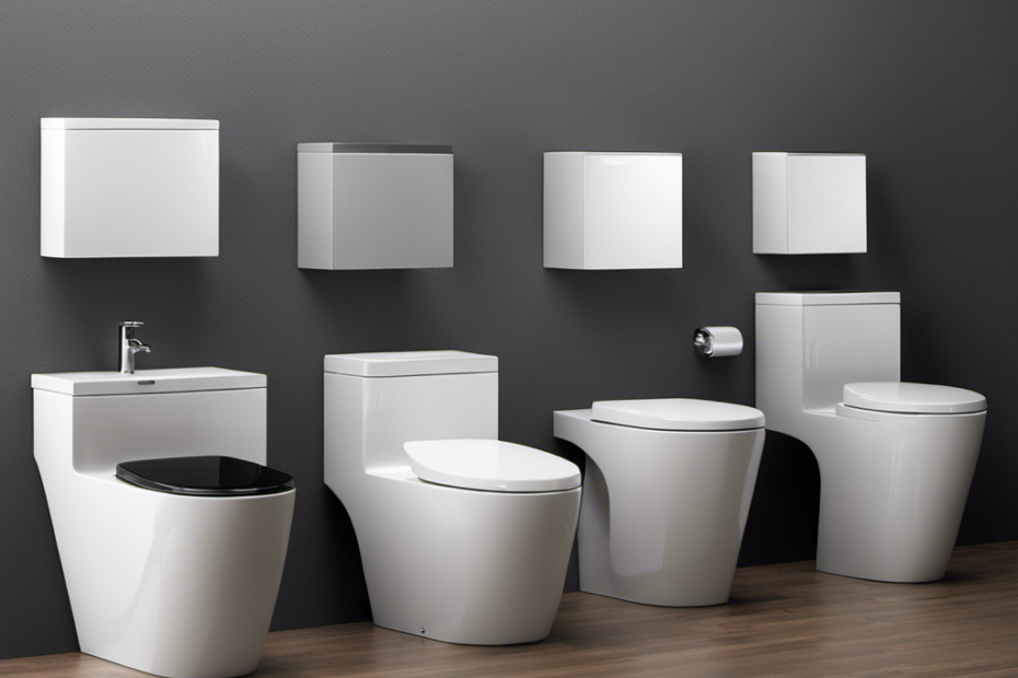 An image showcasing a variety of toilet bowl shapes, from elongated to round, with clear and distinct contours