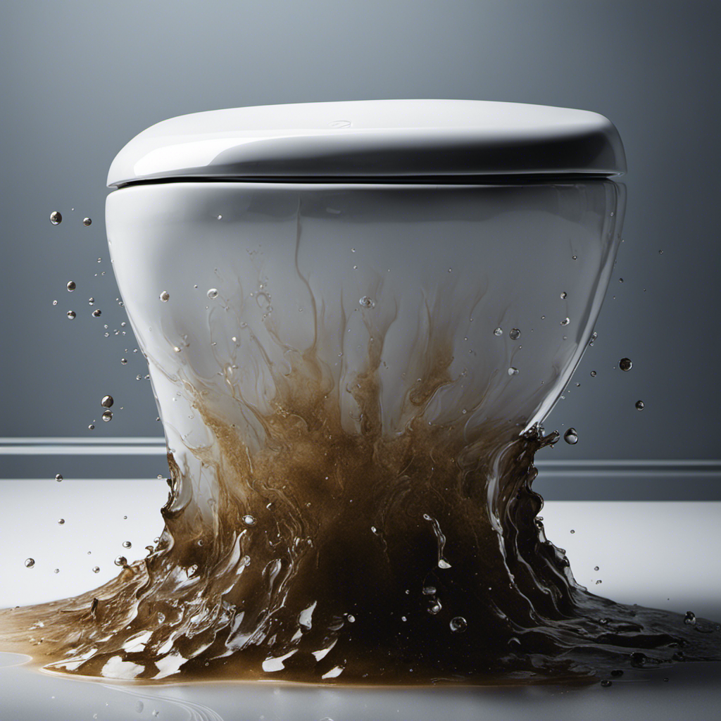 An image capturing a close-up view of a toilet tank, filled with water, as it flushes