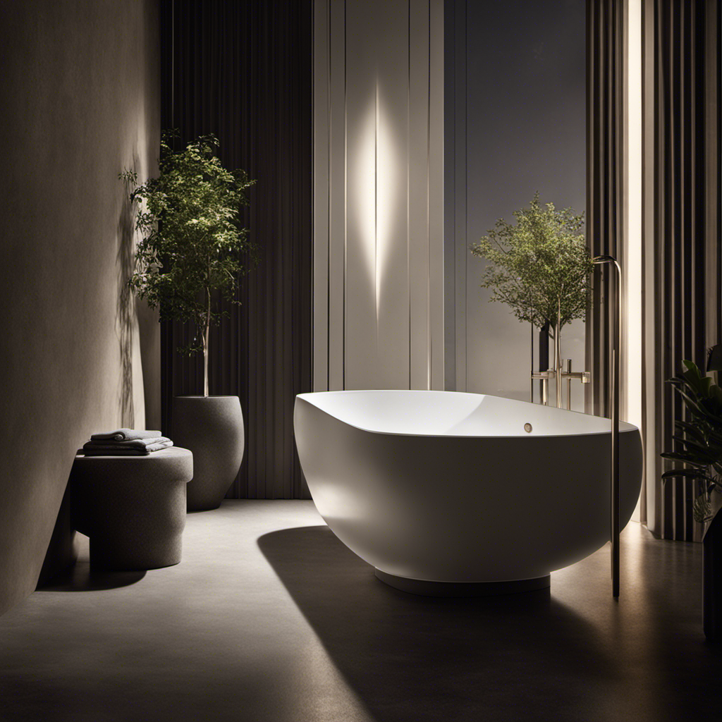 An image that captures the essence of a silent bathroom, illuminated by soft moonlight
