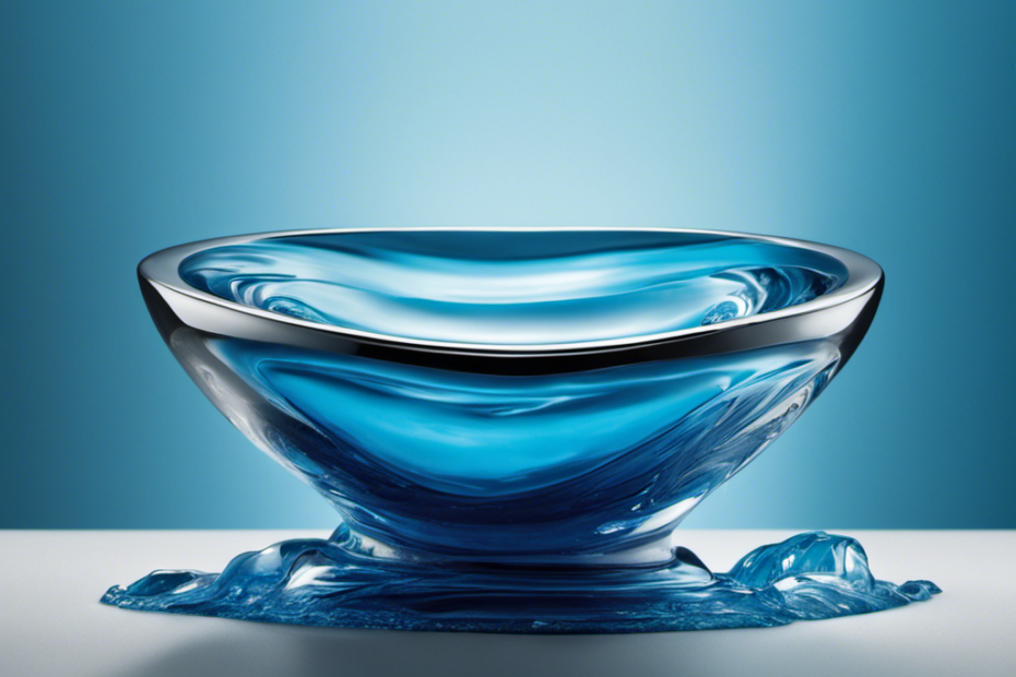 An image that shows a close-up of a toilet handle being pressed down, as water swirls down the bowl