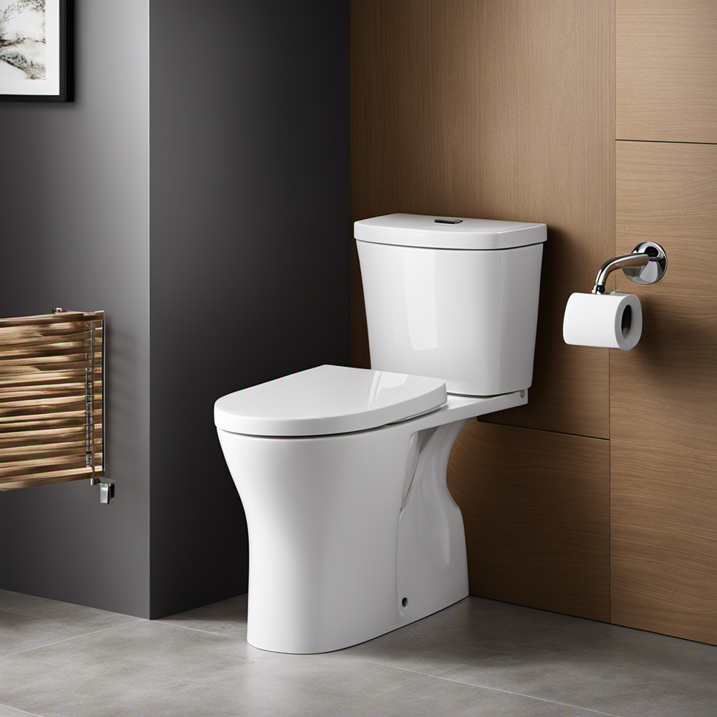 An image showcasing a variety of top comfort height toilets, with sleek and modern designs, powerful flushing mechanisms, and affordable price tags