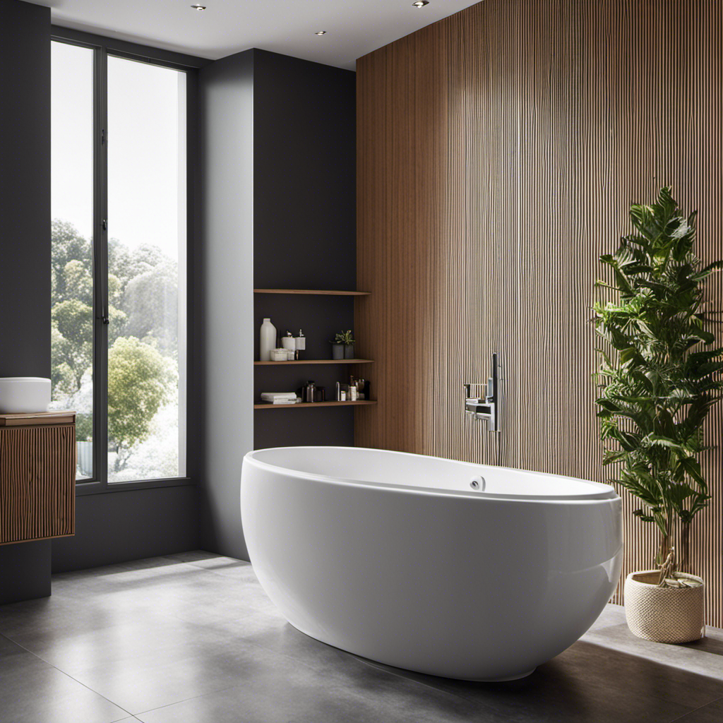 An image showcasing a modern bathroom interior with different types of dual flush toilets, including wall-mounted, compact, and luxurious designs, highlighting their diverse options to cater to every individual's preferences and needs