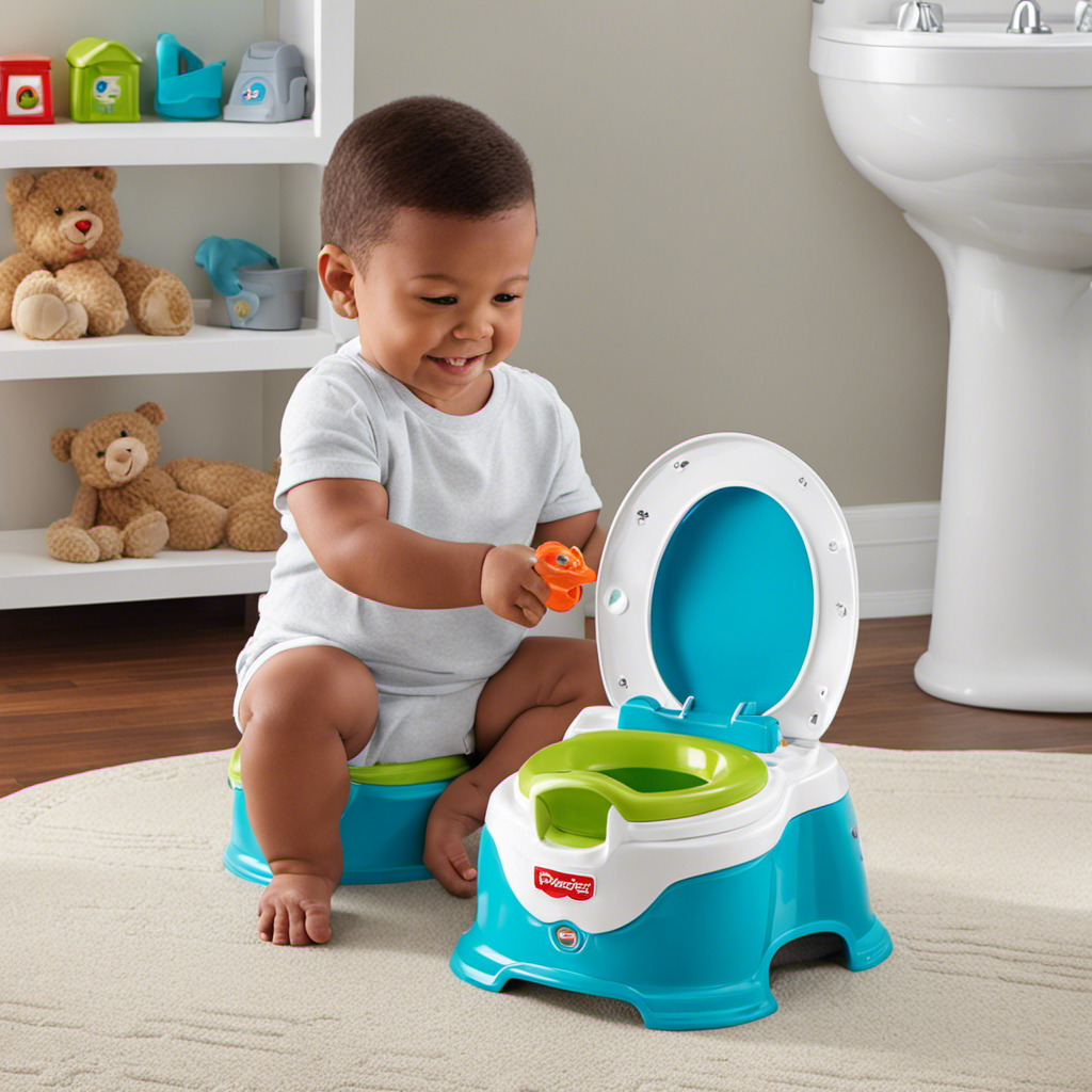 An image showcasing the Fisher-Price Learn-to-Flush Potty