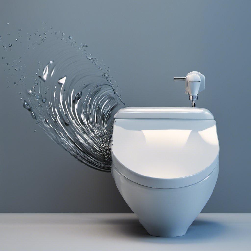 An image that shows a close-up view of a toilet bowl with a steadily decreasing water level, accompanied by a clear depiction of various potential causes such as a cracked bowl, faulty flapper valve, or clogged drain