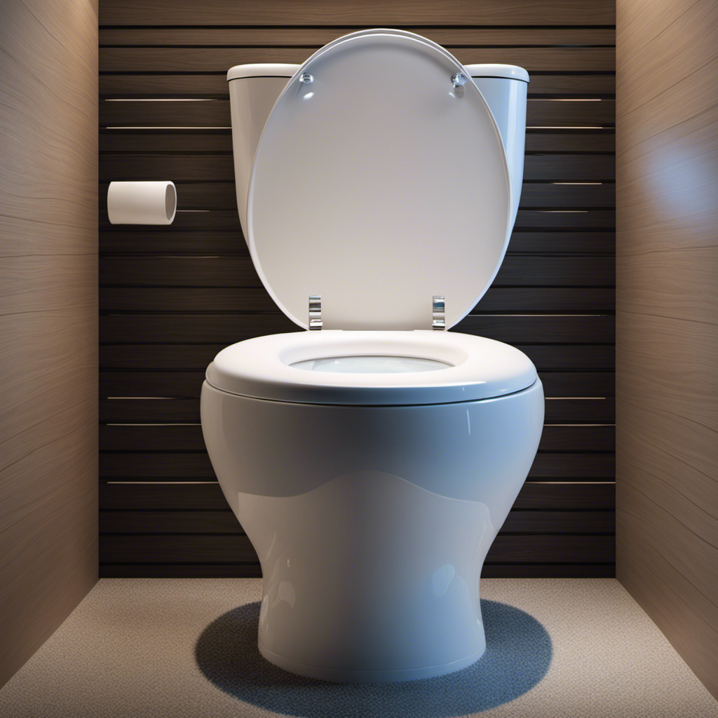 An image depicting a toilet in a bathroom setting
