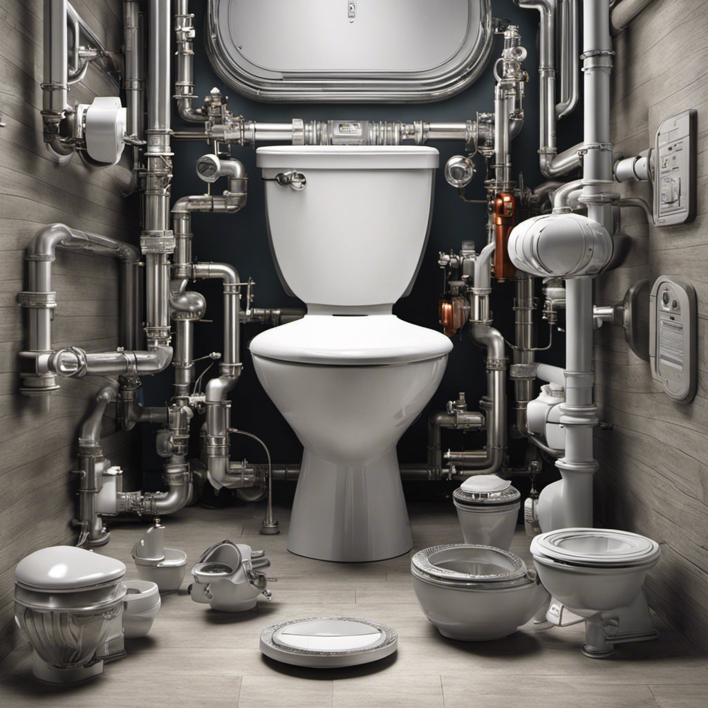 An image capturing the intricate anatomy of a toilet's plumbing system