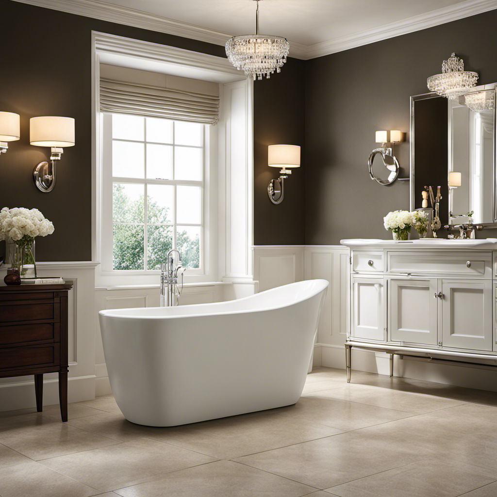 An image that showcases a luxurious walk-in bathtub in a spacious bathroom