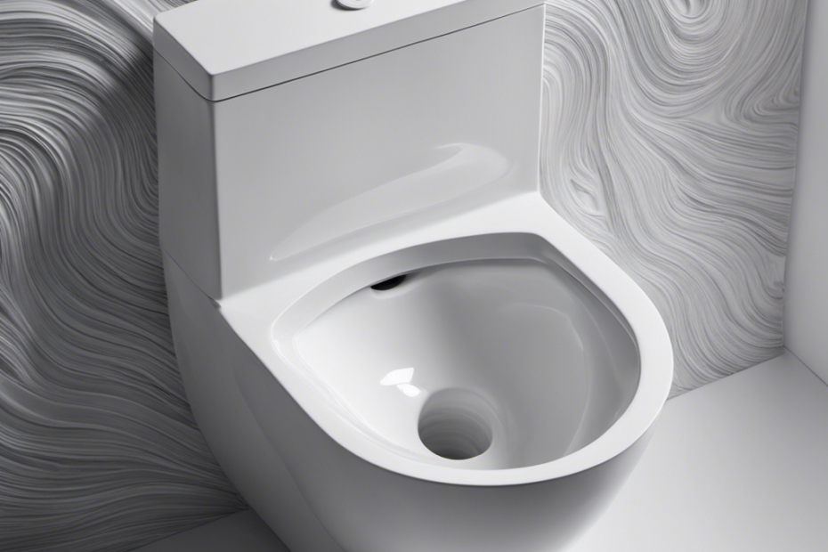 An image capturing the swirling motion of water spiraling down a pristine white porcelain toilet bowl, showcasing the intricate interplay between gravity and pressure, as it effortlessly flushes away waste, leaving a clean slate behind