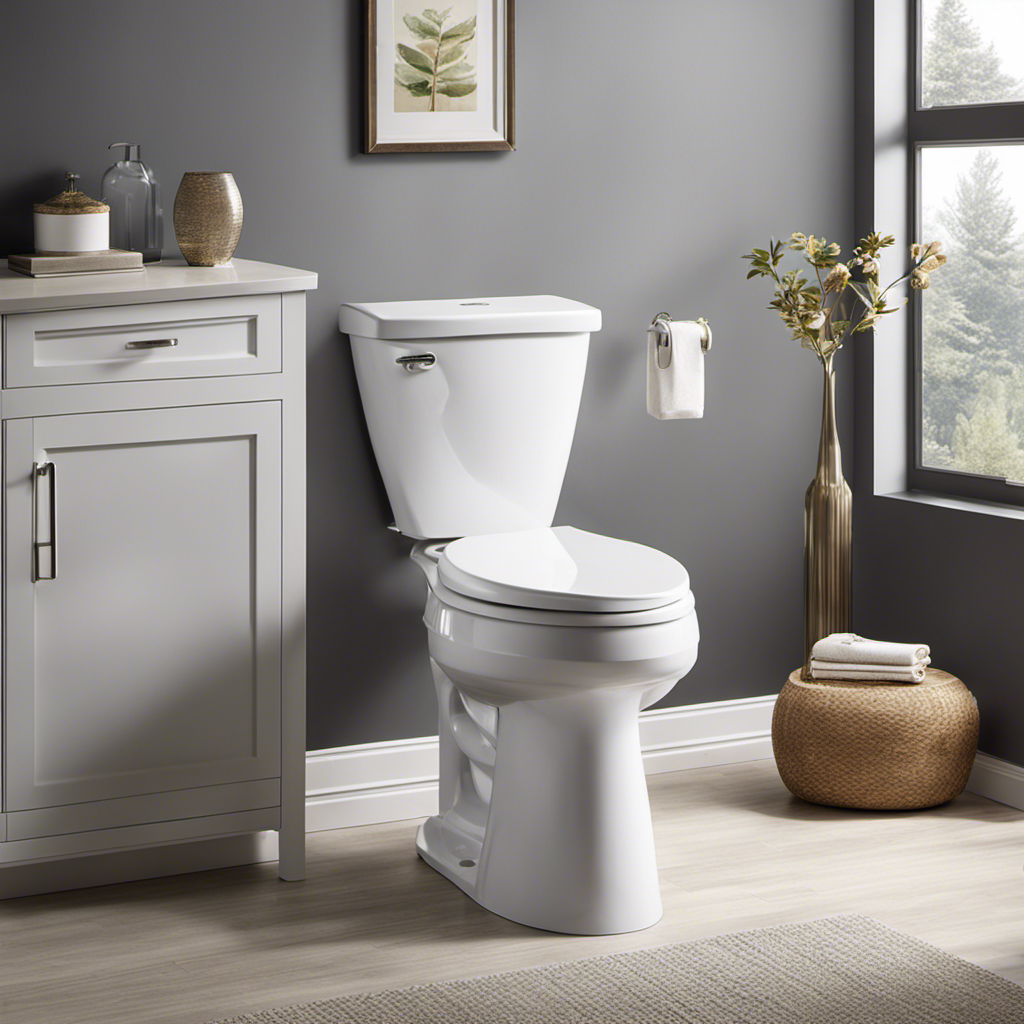 An image showcasing a side view of a comfort height toilet, emphasizing its elevated seat height that provides optimal comfort for individuals with mobility issues