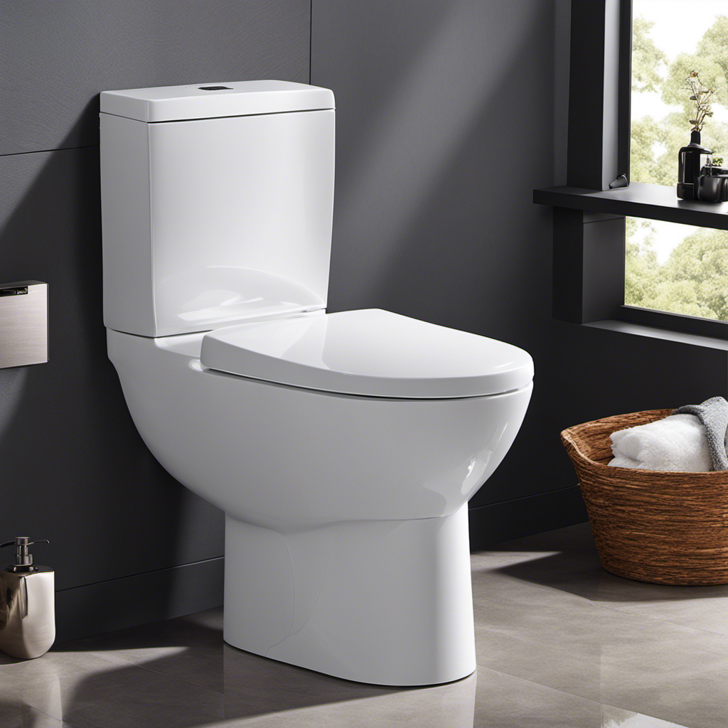 An image showcasing a luxurious bathroom scene with a modern bidet toilet seat