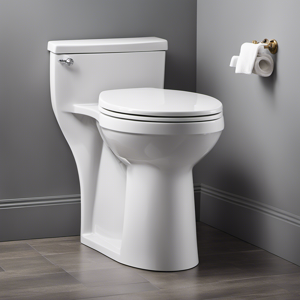 An image showcasing a chair height toilet with a sleek design, elongated bowl, comfortable contoured seat, and sturdy armrests