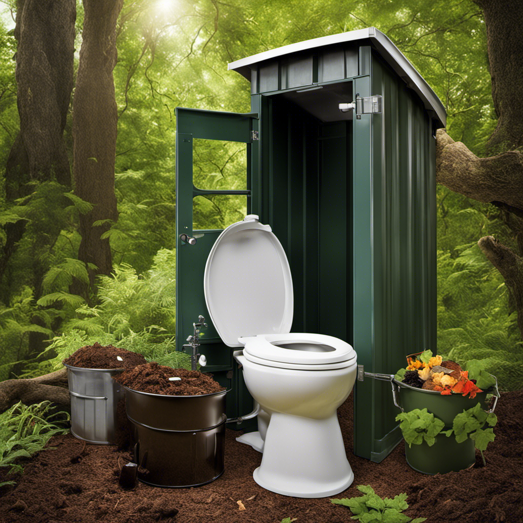 An image showcasing the meticulous maintenance and care of a composting toilet