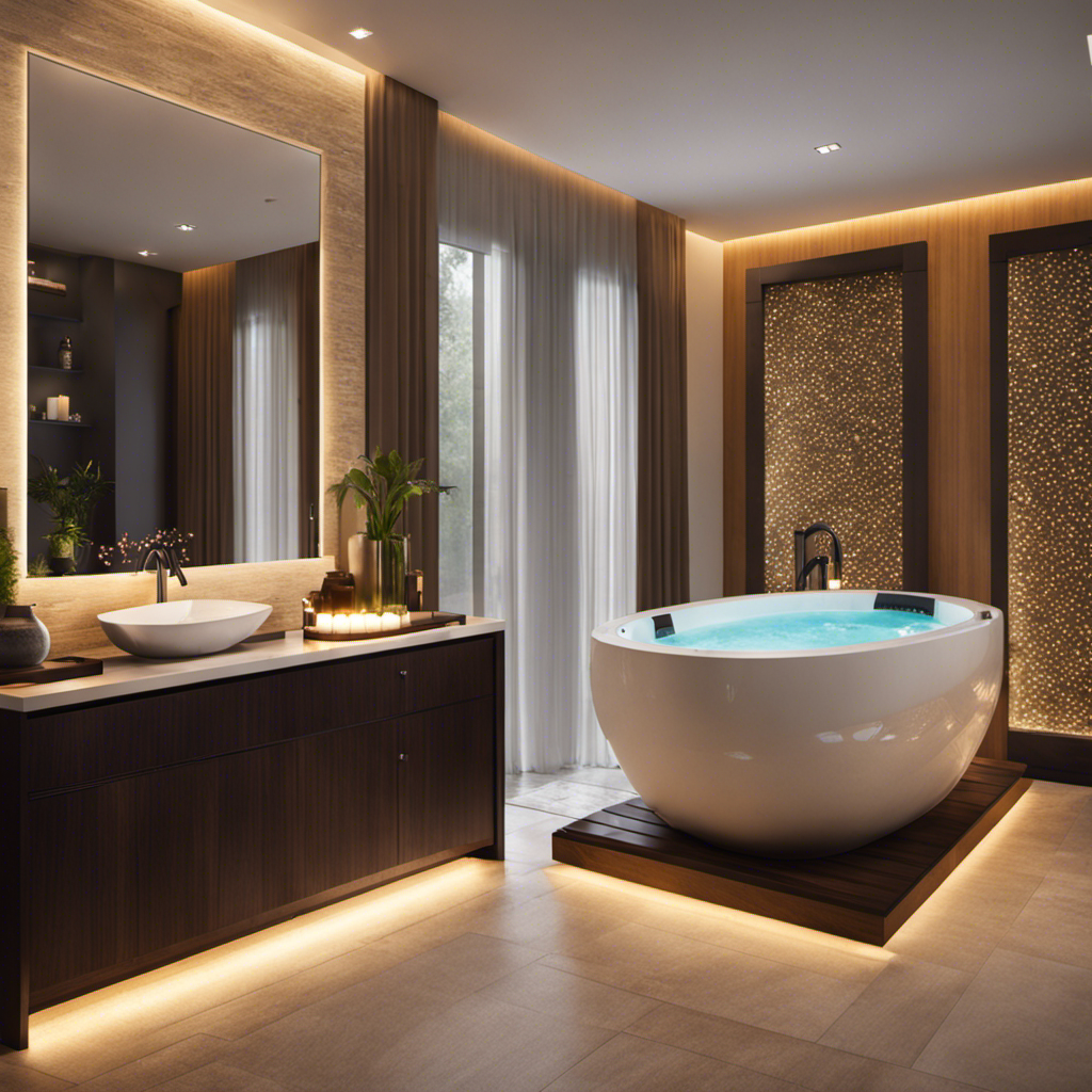 An image showcasing a luxurious spa bathtub