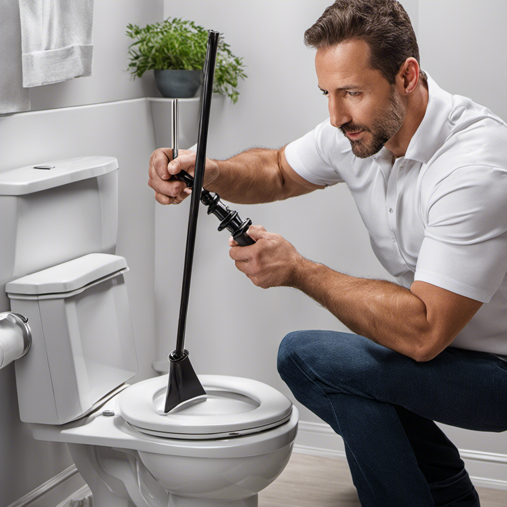 An image showcasing a toilet auger in action